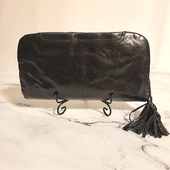 HOBO The Original Black Distressed Leather Crossbody Bag + Clutch + Wallet - Picture 8 of 10
